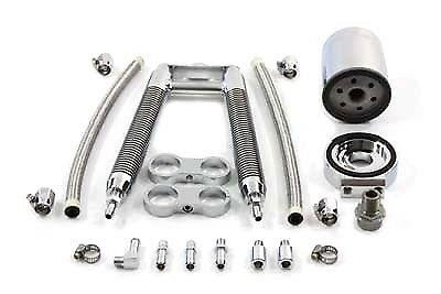Dual Tube Vertical Style Oil Cooler Kit For Harley-Davidson Softail 1986-1999
