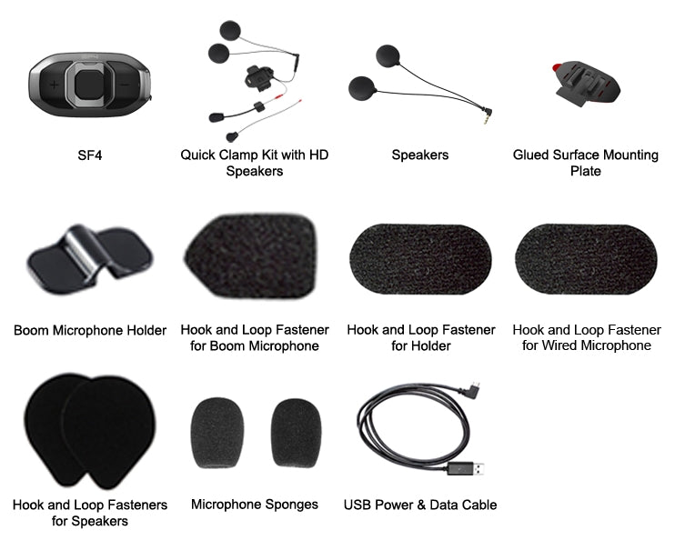Système de communication Bluetooth pour moto Intercomunicador Sena SF4 Dual Pack