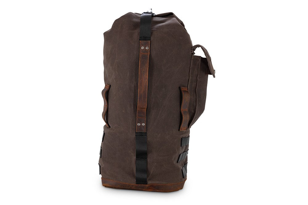 Mochila Respaldo Burly Brand Sissybar Bag Backpack Dark Oak Waxed Cotton