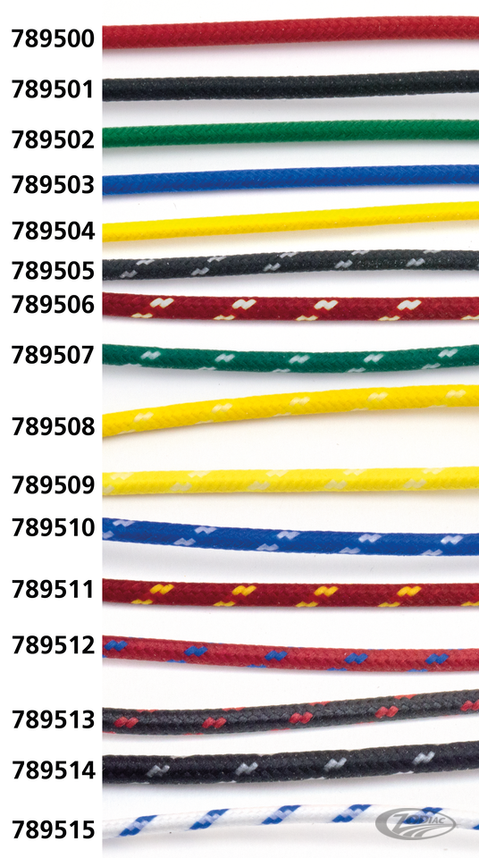 Cloth covered wire red/yellow 25ft For Harley-Davidson