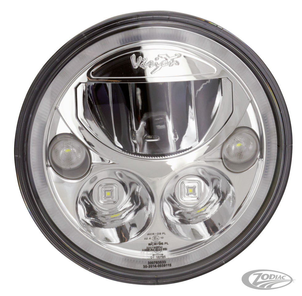 Vision X round 7" Chrome with halo For Harley-Davidson