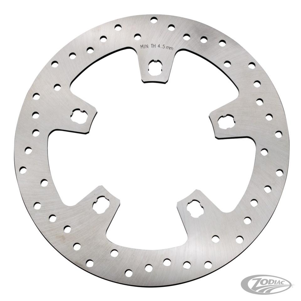 GZP Polish SS drilled front rotor FLH/T1 For Harley-Davidson