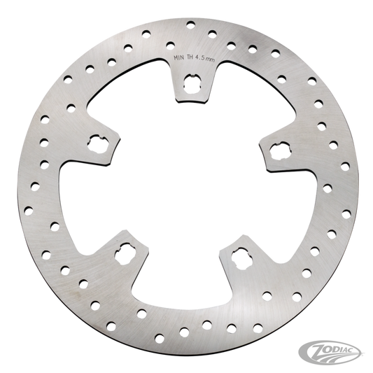 GZP Polish SS drilled front rotor FLH/T1 For Harley-Davidson