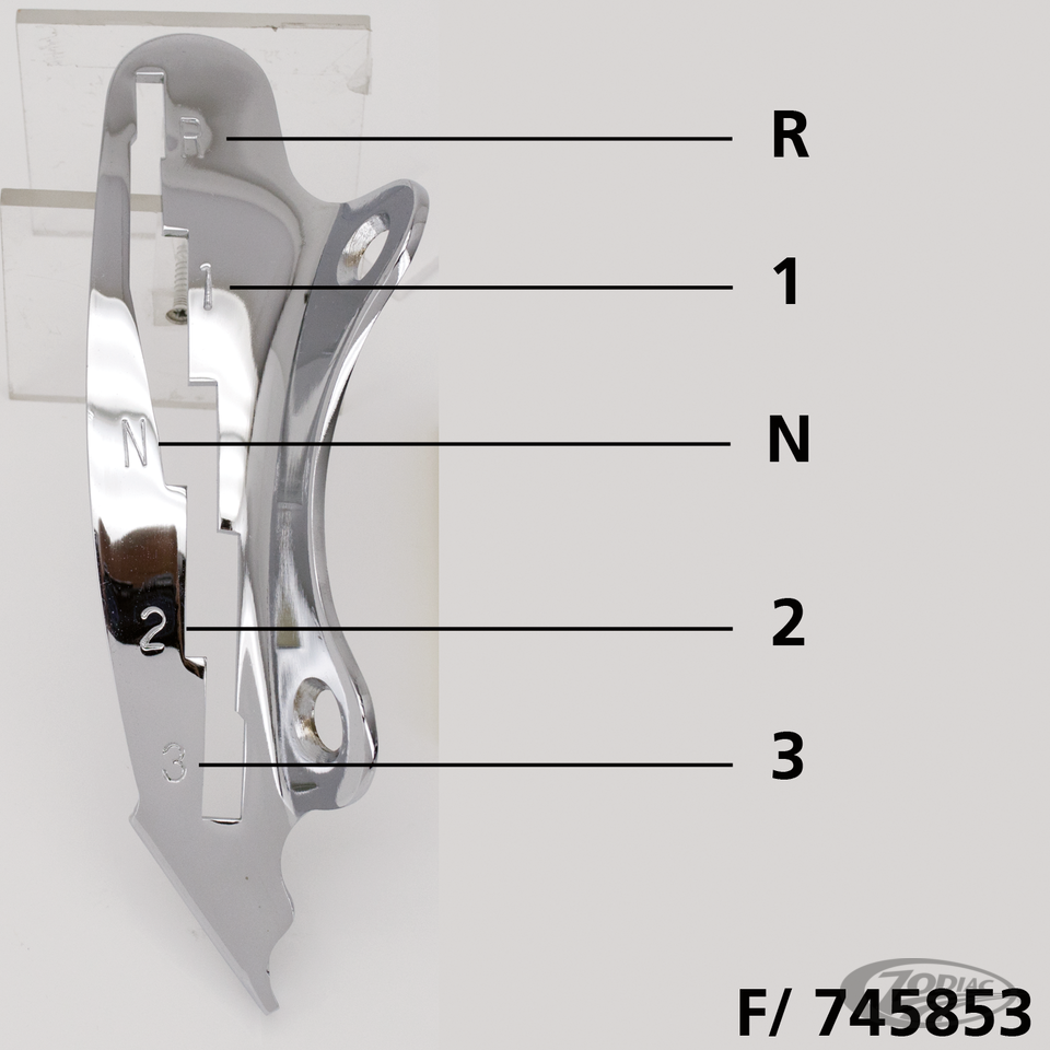 Shifter guide 3+Reverse chrome 37-46 For Harley-Davidson