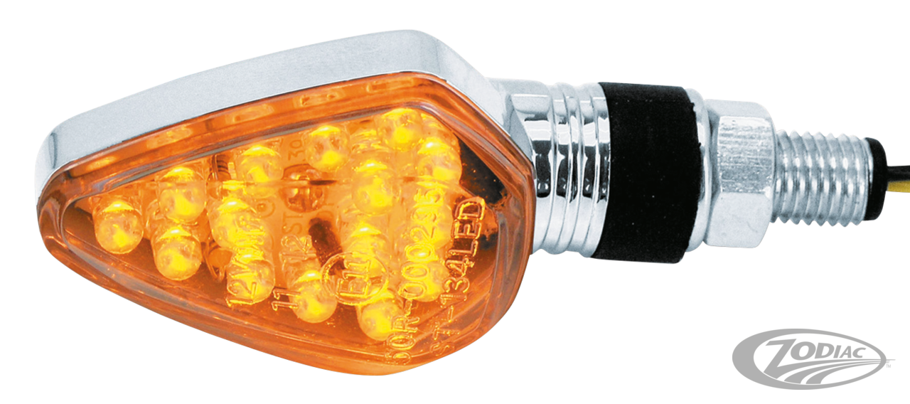 GZP Chrome LED turnsignals E-approved pa For Harley-Davidson