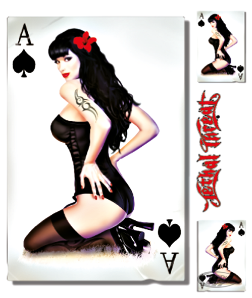 Ace of Spades Pin Up 5.5"x7" For Harley-Davidson