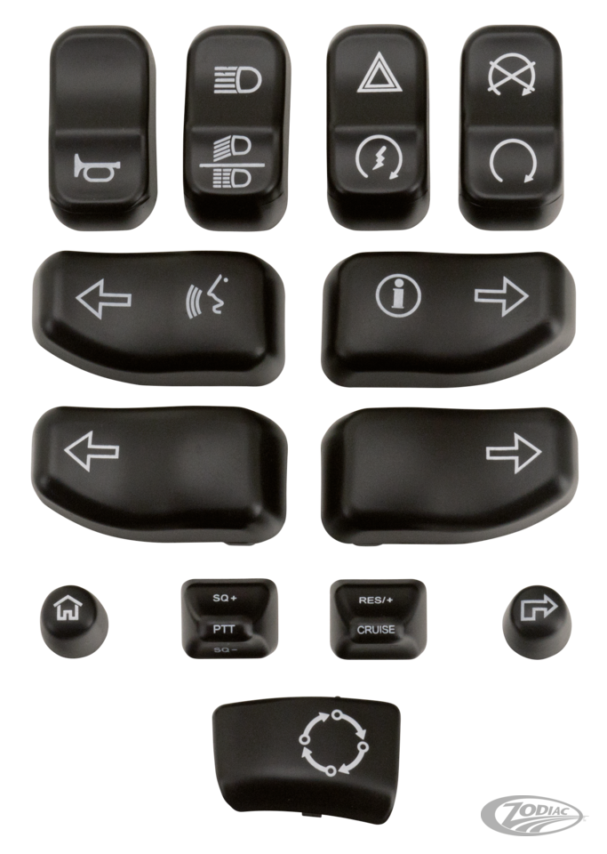GZP Blk switch cap kit FLH/T14-15 For Harley-Davidson