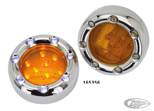 GZP Chr Duo led amber/ white outer leds For Harley-Davidson