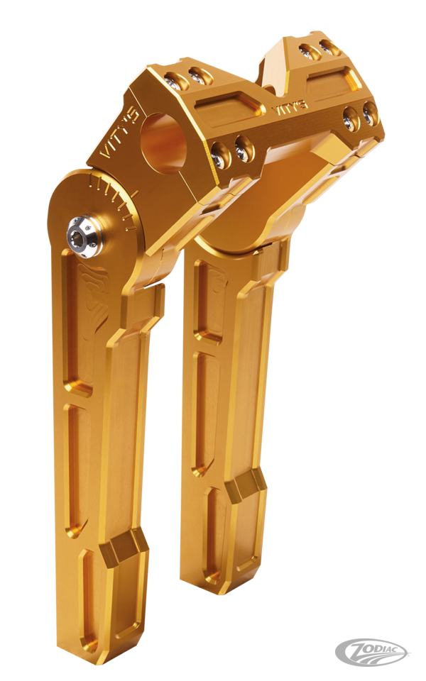 Adjustable 10" riser set Gold For Harley-Davidson