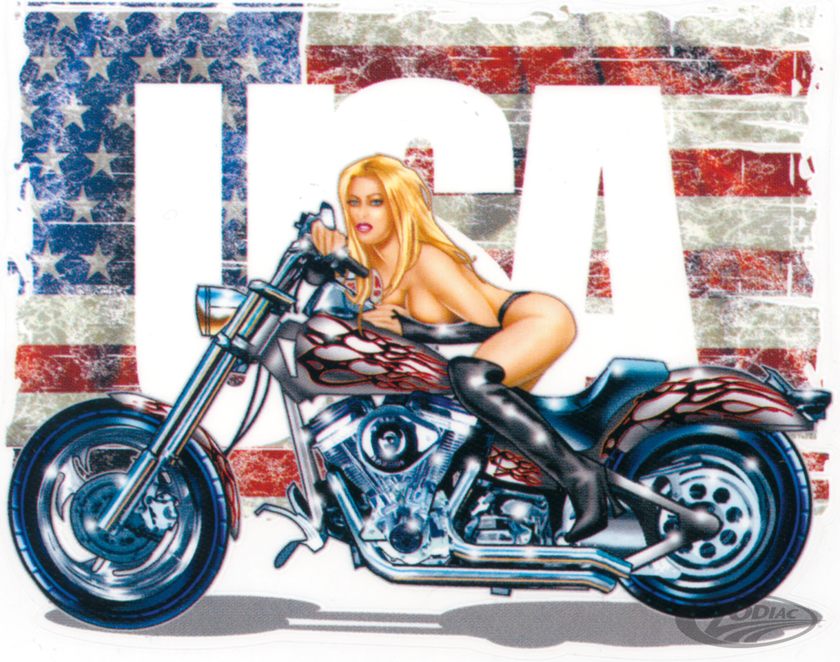 Miss Ride USA  5.46X4.23 decal For Harley-Davidson