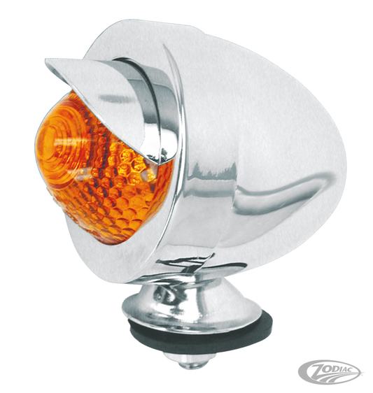 Amber Bullet Light w/Visor, EU approved For Harley-Davidson