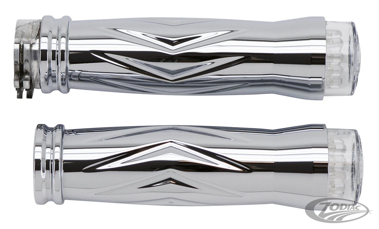RBS V-style gripset chrome w/LED turnsig For Harley-Davidson