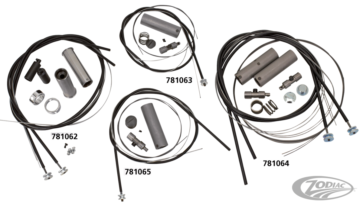Throttle spiral & cable kit 1954-73 push For Harley-Davidson