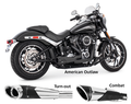 F*ST86-17 COMBAT 2-1 SHORTY CH/CH  (4.5" For Harley-Davidson