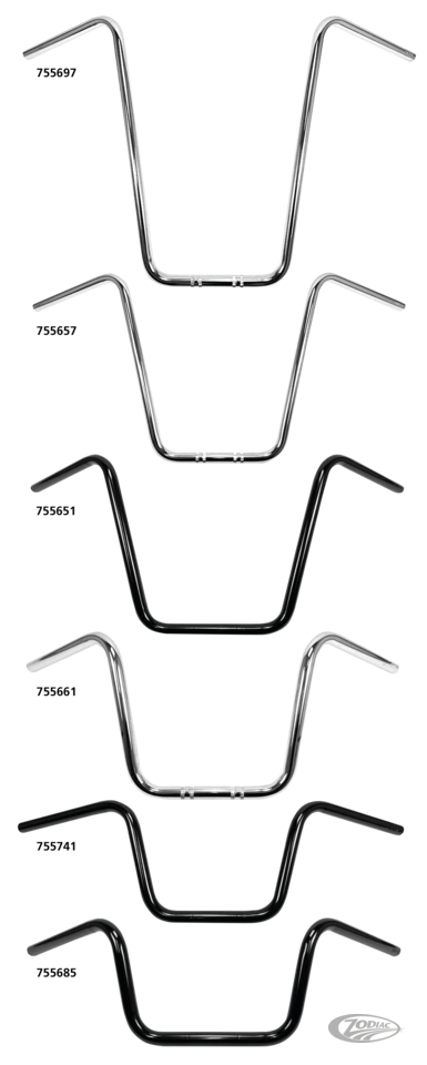 1"Handlebars Ape Hanger 17"CHR dimpled For Harley-Davidson