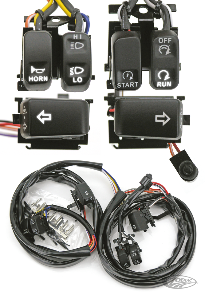 GZP Blk LED switchkit Softail+Dyna 96-06 For Harley-Davidson