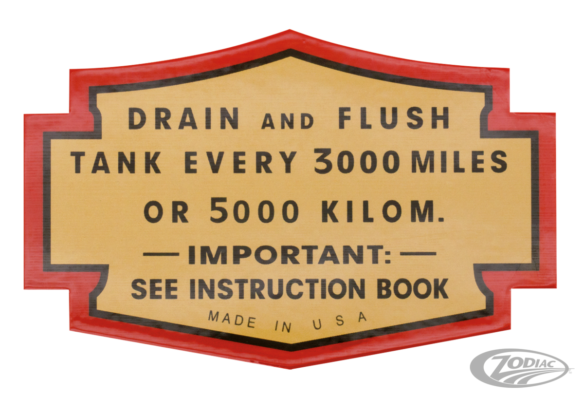 2Pck Oil tank decal FLH style Drain&flsh For Harley-Davidson