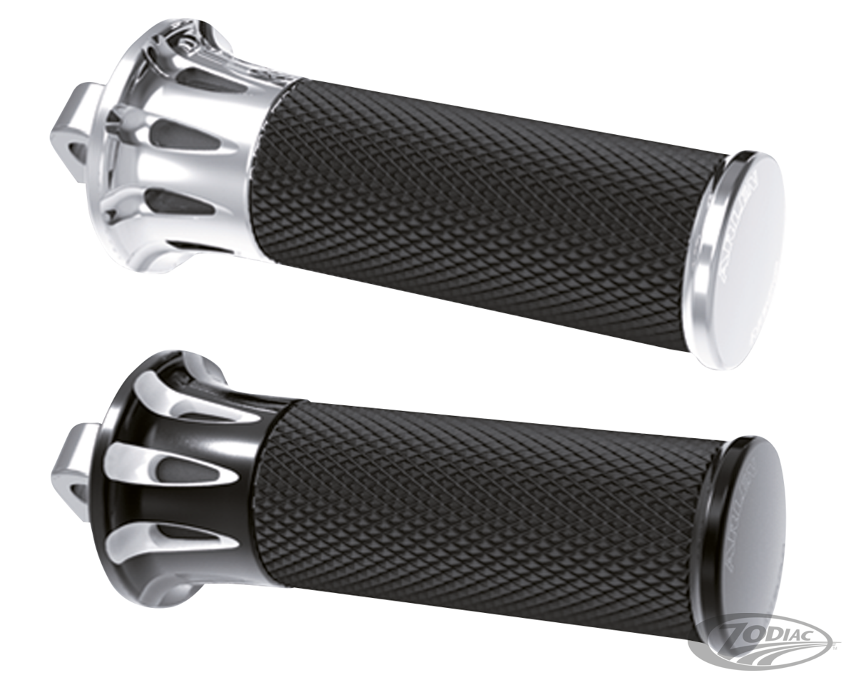 DEEP CUT FUSION FOOT PEGS, BLACK For Harley-Davidson