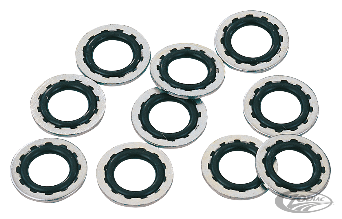 GZP 10pck banjo seal washer 10mm alu/rub For Harley-Davidson