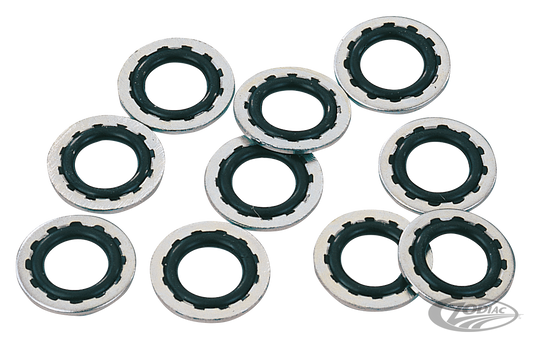 GZP 10pck banjo seal washer 10mm alu/rub For Harley-Davidson