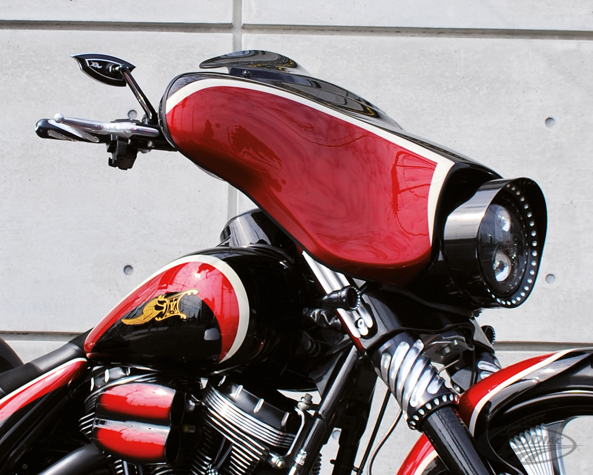 Vanquish Mirror Black&MachineCut Left For Harley-Davidson