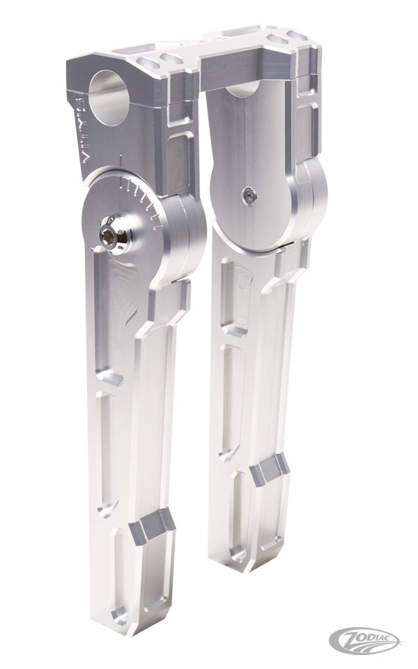 Adjustable 10" riser set silver For Harley-Davidson