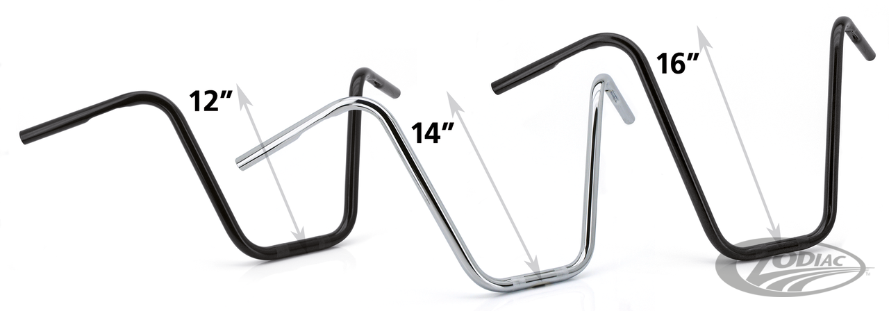 Burly narrow 12" apehanger chrome For Harley-Davidson