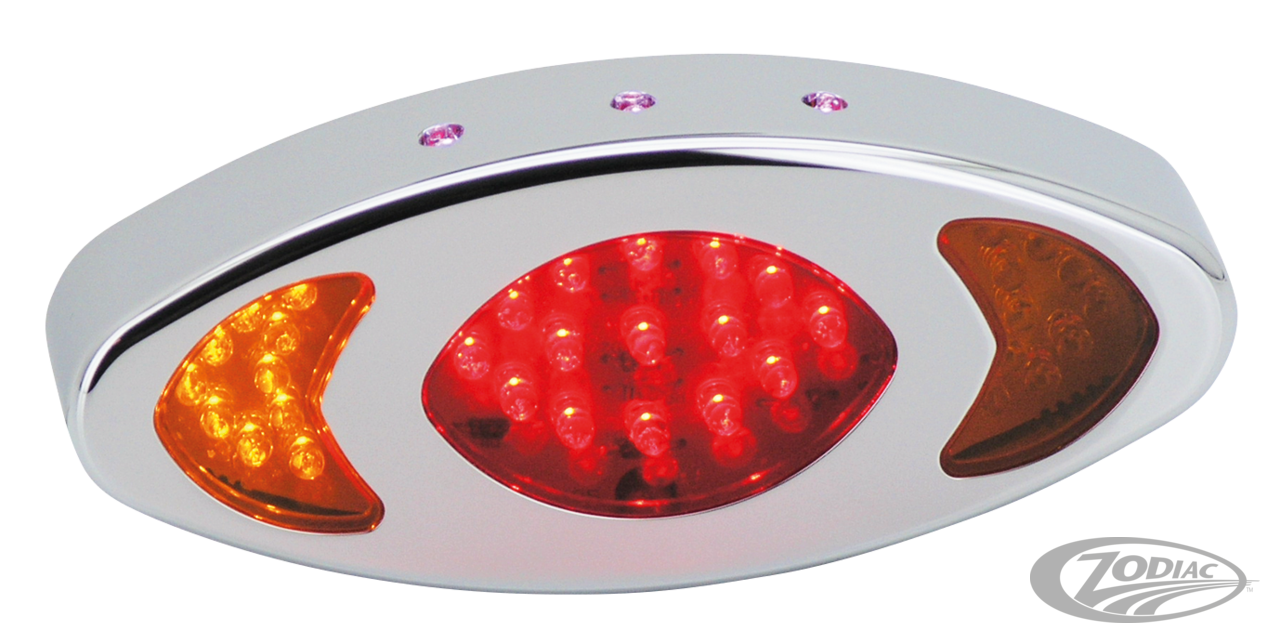 GZP Chrome red eye taillight with turnsi For Harley-Davidson