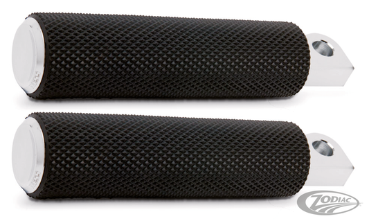 Knurled Fusion Footpegs - Black For Harley-Davidson