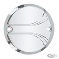 GZP Chrome billet timer cover Crested 2- For Harley-Davidson