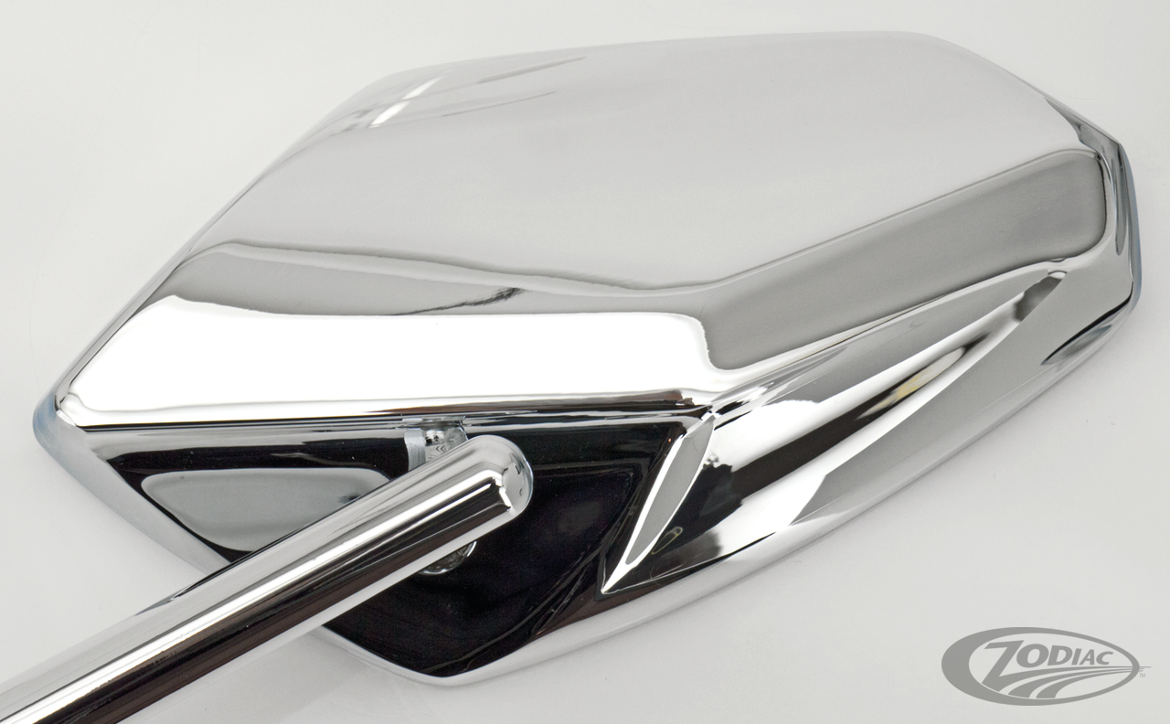 GZP Chr Deluxe Street Rod mirrorset For Harley-Davidson