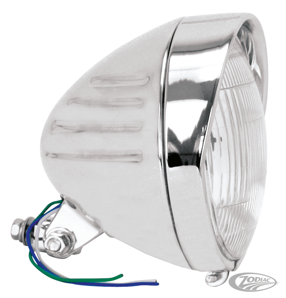 GZP Grooved 6 1/2" headlight H4 12V 60/5 For Harley-Davidson