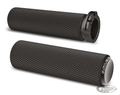 KNURLED RUBBER GRIPS, CBL , BLK For Harley-Davidson