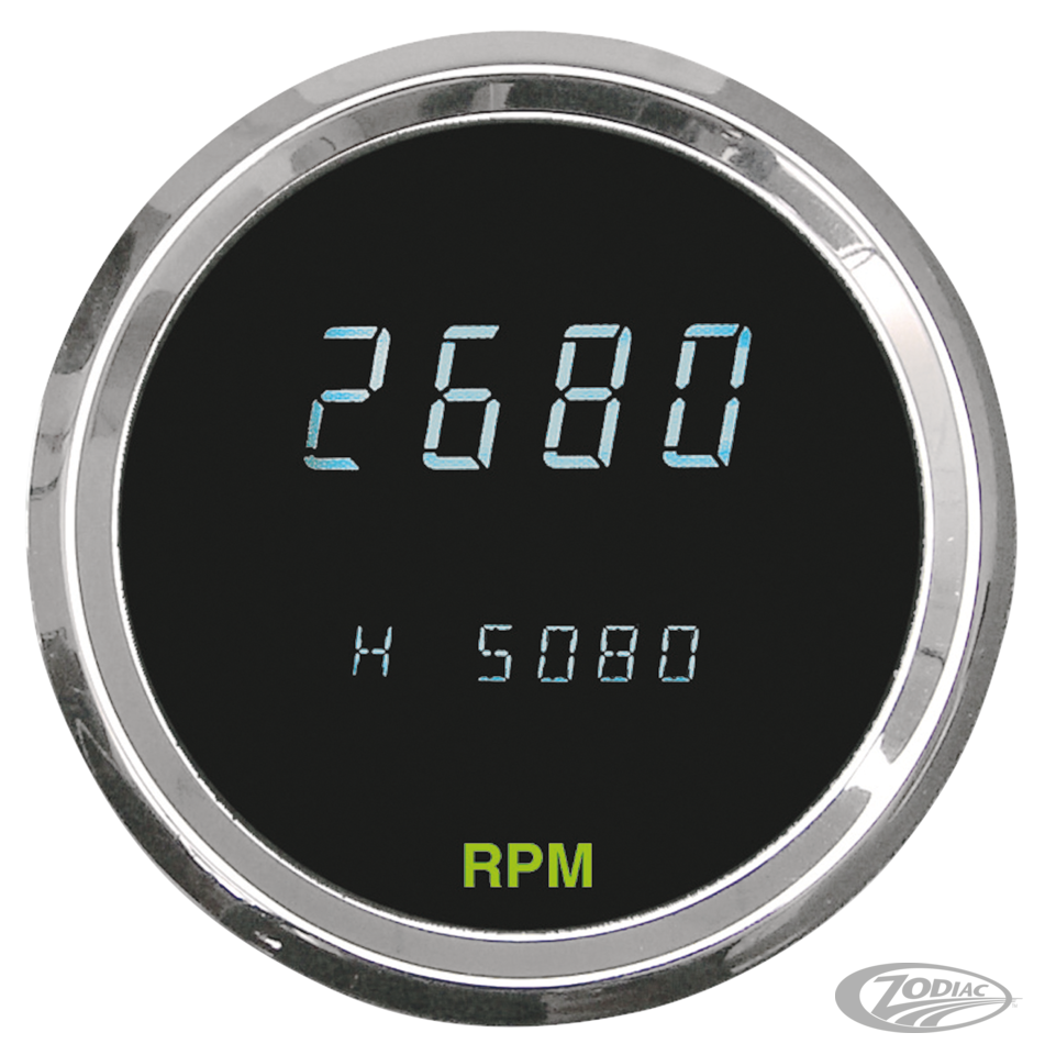 Round Digital Tachometer 3-3/8" For Harley-Davidson