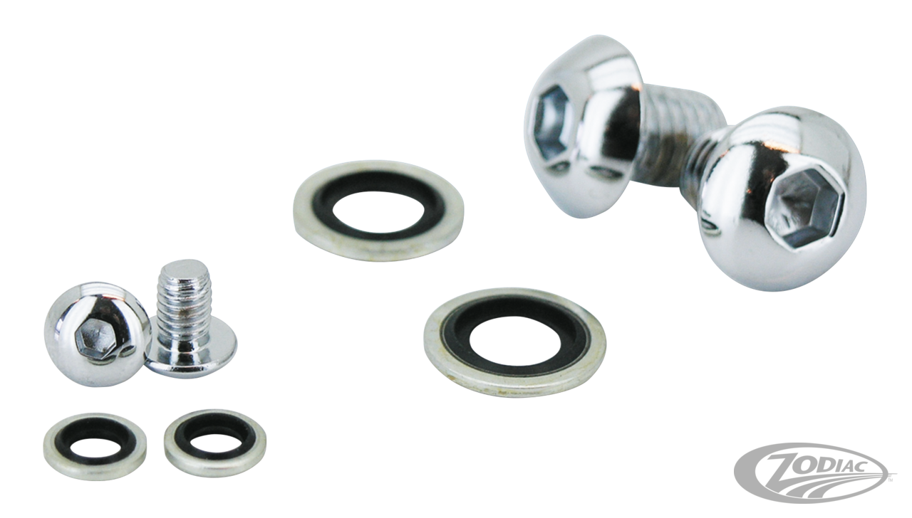 35/39mm Fork Drain Screw Kit Chrome For Harley-Davidson