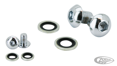 35/39mm Fork Drain Screw Kit Chrome For Harley-Davidson