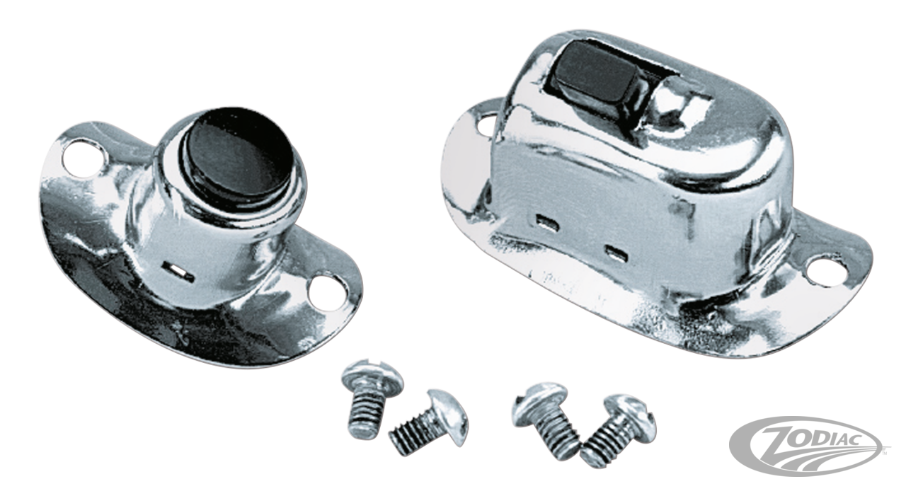 Chrome handlebar horn switch, pre-wired For Harley-Davidson