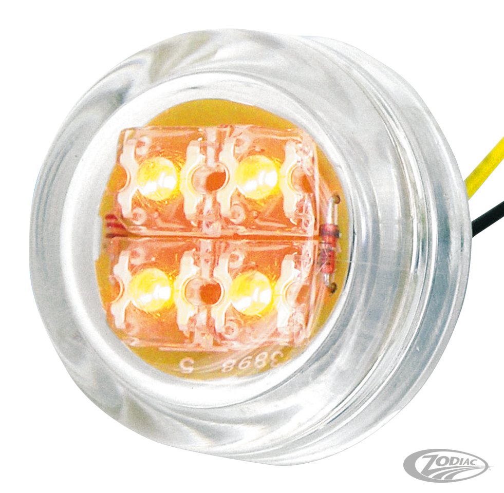 GZP Mini round marker amber LED & clear For Harley-Davidson