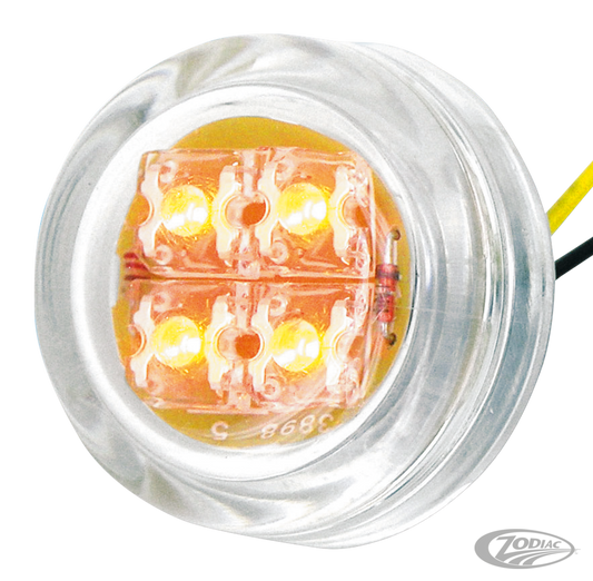 GZP Mini round marker amber LED & clear For Harley-Davidson