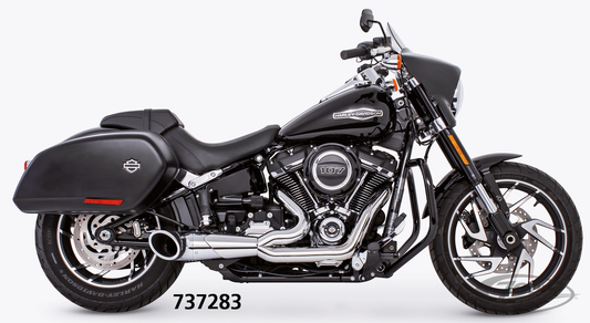 2-1 TURNOUT ST18-up Chr/Blk For Harley-Davidson