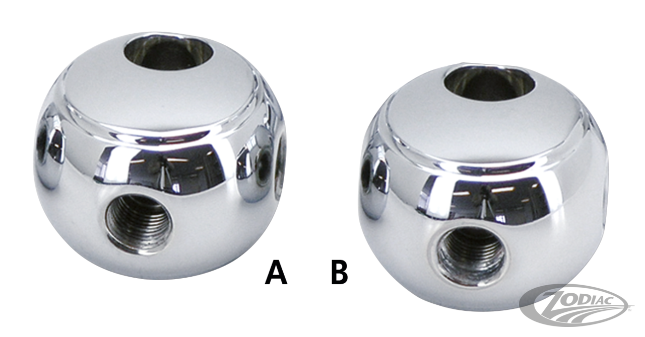 GZP Chr fr round brake tee 2x3/8-24+1x1/ For Harley-Davidson