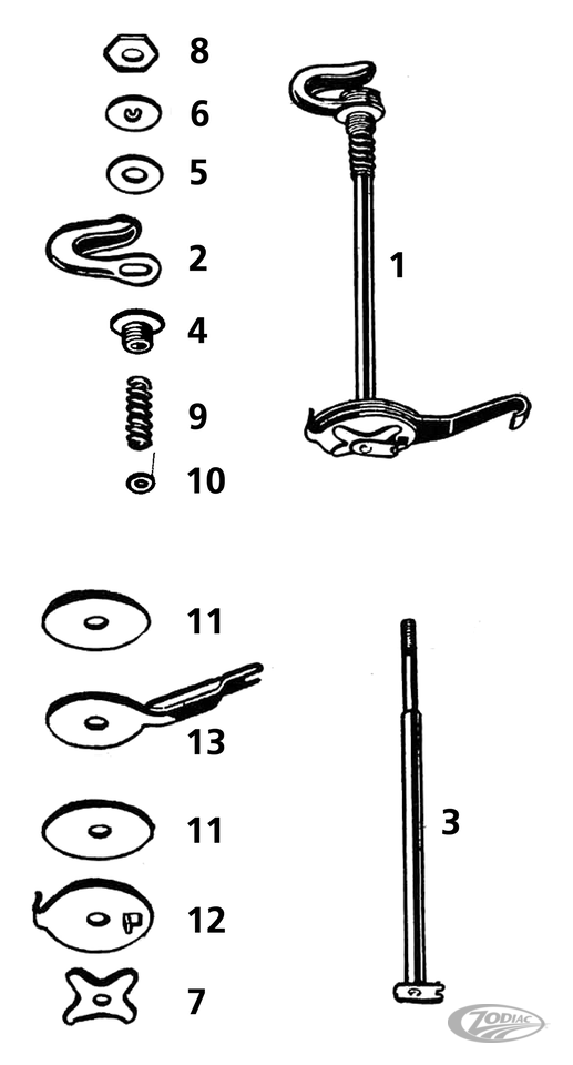 Steering damper w/chrome lever, WL For Harley-Davidson