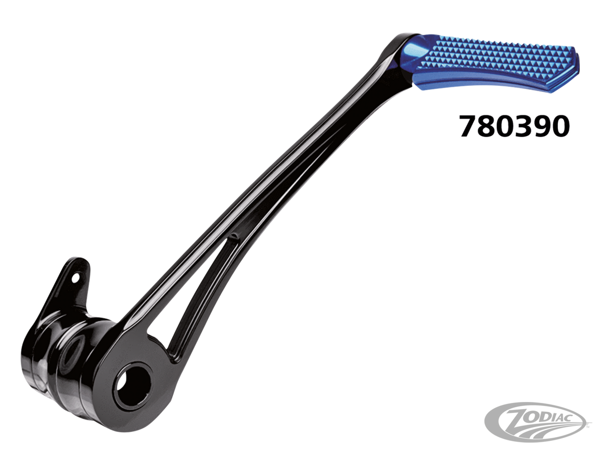 DMND BRAKE ARM BLK+BLUE PEG FLH/T14-UP For Harley-Davidson