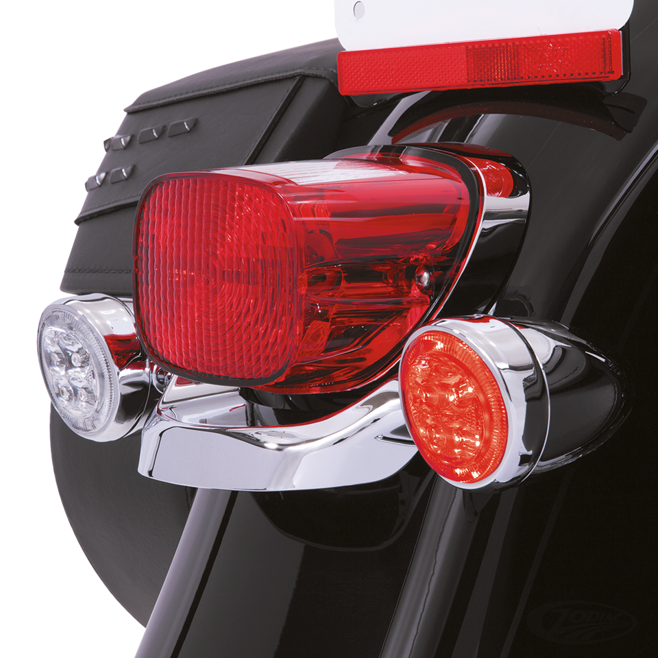 Fang Signal Light Inserts RED Chrome For Harley-Davidson