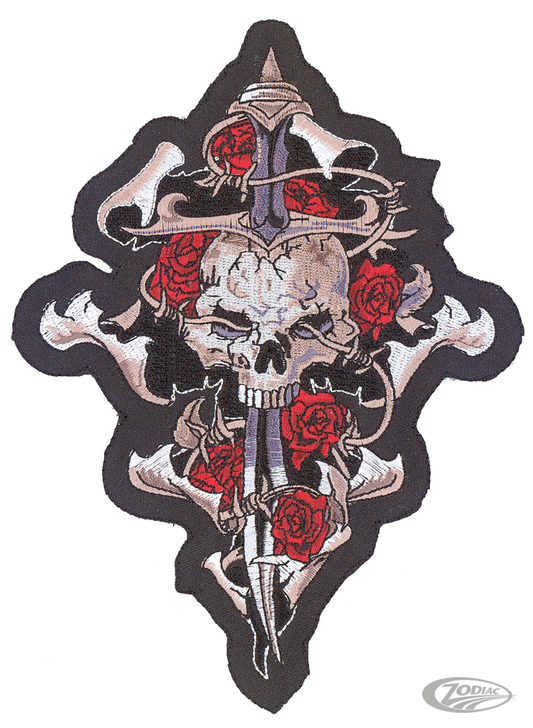 SKULL, DAGGER, ROSE  11" X 11,5" For Harley-Davidson