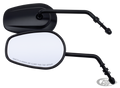 GZP Black tapered mirrors, 4" stem For Harley-Davidson