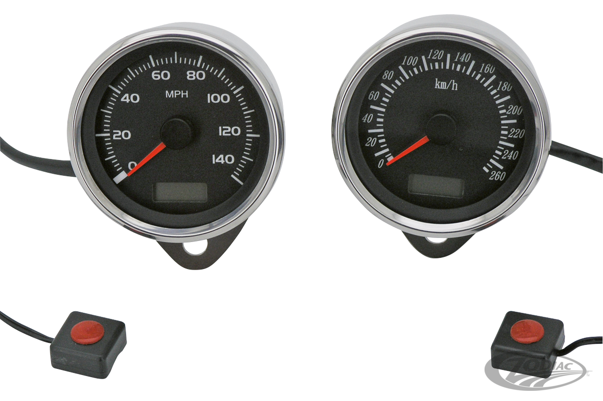 GZP Electr speedo 80mm SS housing MPH 95 For Harley-Davidson