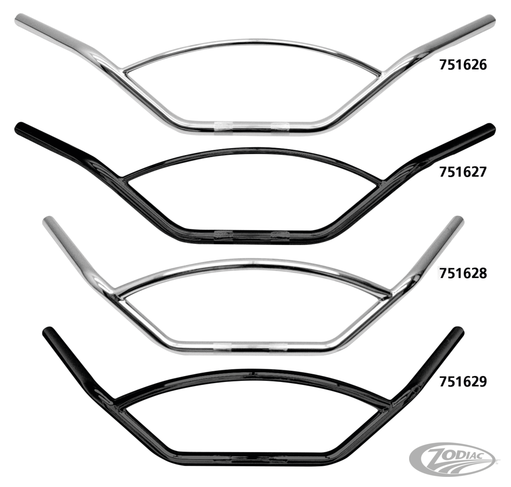 Fehling CL 3 hole 1" h/bar Chr w/roundbr For Harley-Davidson