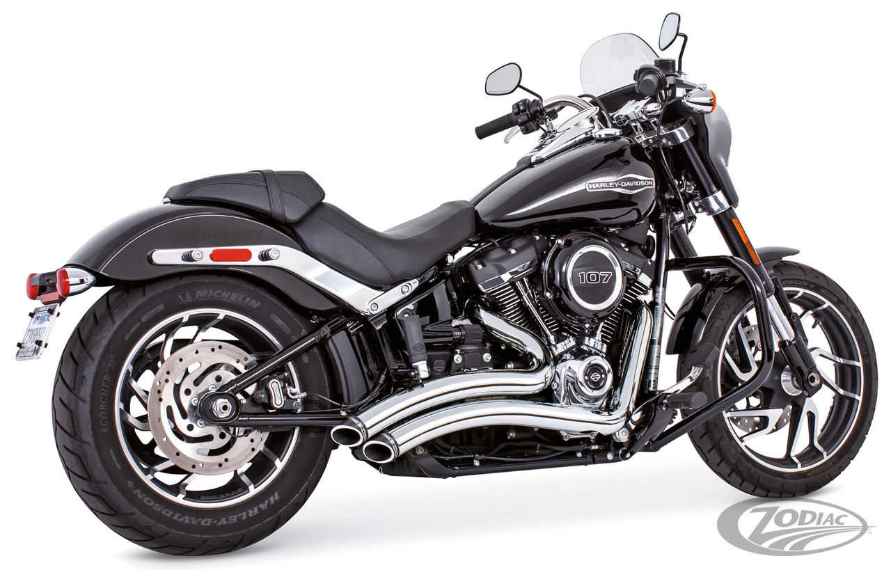 Sharp curved radius ST18-up Chr/Blk For Harley-Davidson