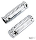 GZP Chrome barrel style V-groove grip For Harley-Davidson